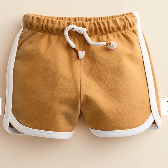 LITTLE CO Besties Matching Tee & Shorts set, Cream & Camel, 9m - Picture 9 of 9